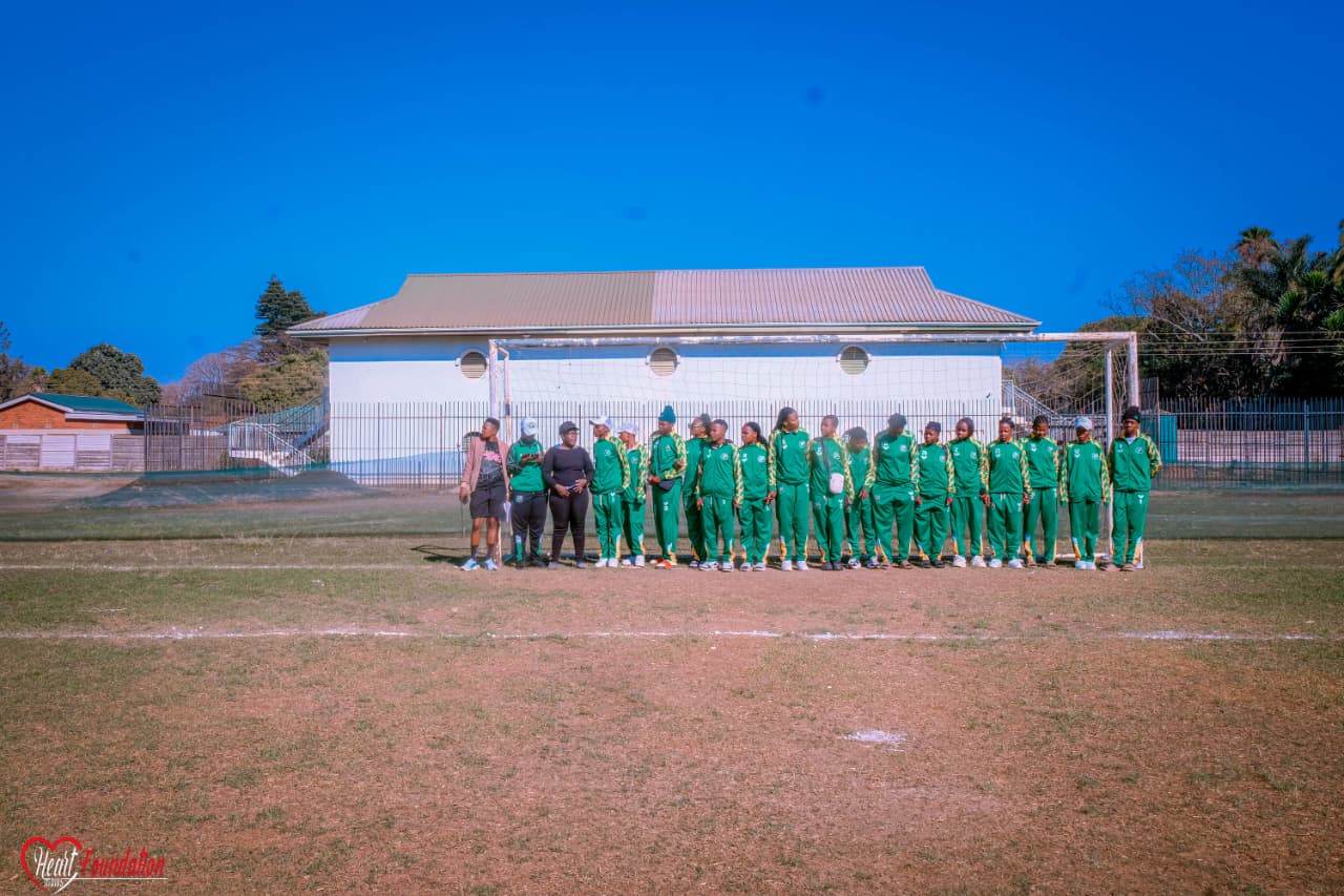 Wide view of the sunlit grass pitch at the club's Chegutu home ground